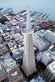 Steep aerial view, featuring spire (2016)