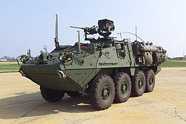 The US Stryker can be up-armoured with MEXAS to resist HMG fire