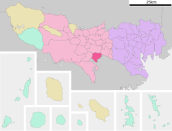 Location of Inagi in Tokyo