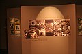 A display at the museum with images of the interior and exterior of the tomb when it was excavated.