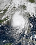 Hurricane Michael making landfall in Florida on October 10