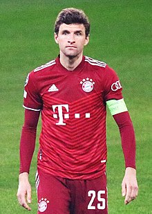 Müller on a soccer pitch