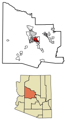 Location of Prescott Valley in Yavapai County, Arizona