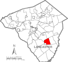 Map of Lancaster County, Pennsylvania highlighting Eden Township