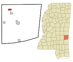Location of Enterprise, Mississippi