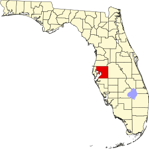 Map of Florida highlighting Hillsborough County