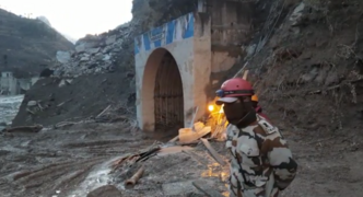 Rescue operation at the Tunnel 1 of Tapovan Vishnugad Hydropower Plant, Date: 8 February 2021