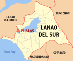Map of Lanao del Sur with Pualas highlighted