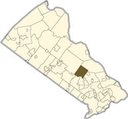 Location of Wrightstown Township in Bucks County