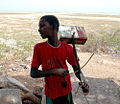 Banjul, Gambia. Heterochord stick zither using a tin can for a resonator. Called a cora.