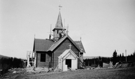 Photo of the construction of the new church