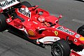 Michael Schumacher driving the Ferrari 248 F1 at the 2006 Monaco Grand Prix, with Marlboro sponsorship clearly seen on the car.