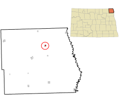 Location of Bathgate, North Dakota