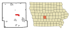 Location of Dallas Center, Iowa