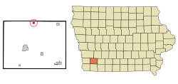Location of Elliott, Iowa
