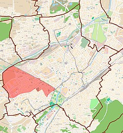 Location of the district in Mulhouse.