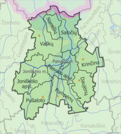 Map of Pasvalys district municipality