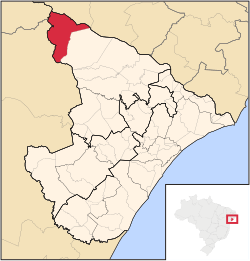 Location of Canindé de São Francisco in the State of Sergipe