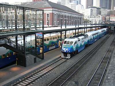 A Sounder train at the station