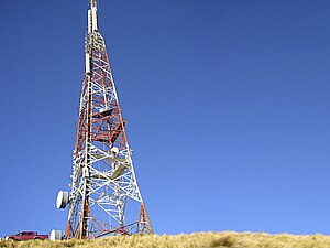 The Sugarloaf Communications tower stands 121 m high.