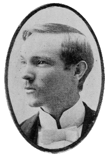 Oval portrait of Bollman, a young man looking left