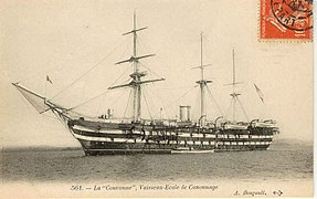 Couronne, near sister-ship of Gloire after it was rebuilt.