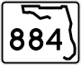 State Road 884 and County Road 884 marker