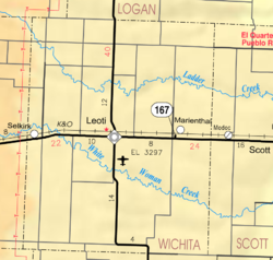 KDOT map of Wichita County (legend)