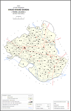 Map showing Sagar Khera (#785) in Sareni CD block