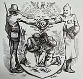 October 24, 1874, Nast cartoon "The Union as it was...This is a White Mans Government....the Lost cause...Worse than Slavery"