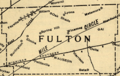 1890 Railroad map: Wauseon is now the county seat.[13]