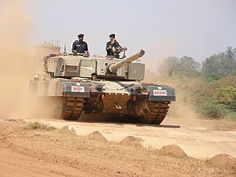 Arjun is armed with a 12.7 mm anti-aircraft machine gun and a 7.62 mm coaxial machine gun[45]