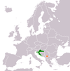 Location map for Croatia and Kosovo.