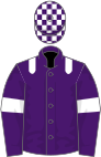 PURPLE, white epaulettes and armlet, check cap