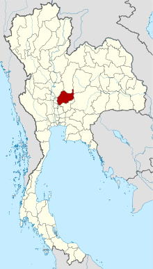Map of Thailand highlighting Lop Buri province