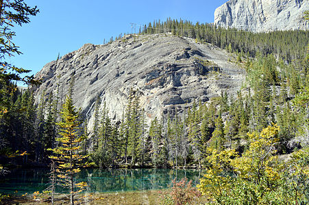 Cairn Formation outcrop at Grassi Lakes, near Canmore, Alberta, Canada.