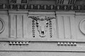Carved cow's skull with garland