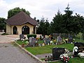 Funeral home and part of the cemetery in Petrovce nad Laborcom