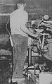 Electric cutter biting into shale seam, 1939