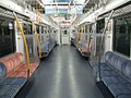 The interior of refurbished 811-1500 series car MoHa 811-1504 of set PM1504 in September 2017