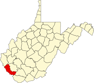 Map of West Virginia highlighting Mingo County