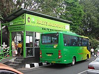 Trans Jogja bus at Malioboro 2 bus shelter