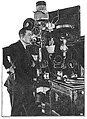 Image 27Charles Logwood broadcasting at station 2XG, New York City, circa November, 1916 (from History of broadcasting)
