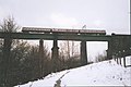Dinting railway viaduct in the snow, 1994