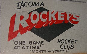 Rendering of the Tacoma Rockets logo, c. 1991–1994.