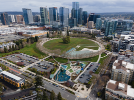 Aerial view of Bellevue Downtown Park