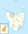Map showing Burnie City LGA in Tasmania