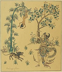 Classic painting, depicting the story of Jaratku