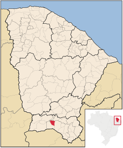 Location of Nova Olinda in the State of Ceará