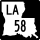 Louisiana Highway 58 marker